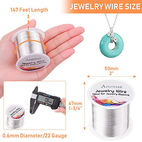 22 gauge jewelry wire anezus craft wire tarnish resistant copper beading wire for jewelry making supplies and crafting silver 49 yards45 meters