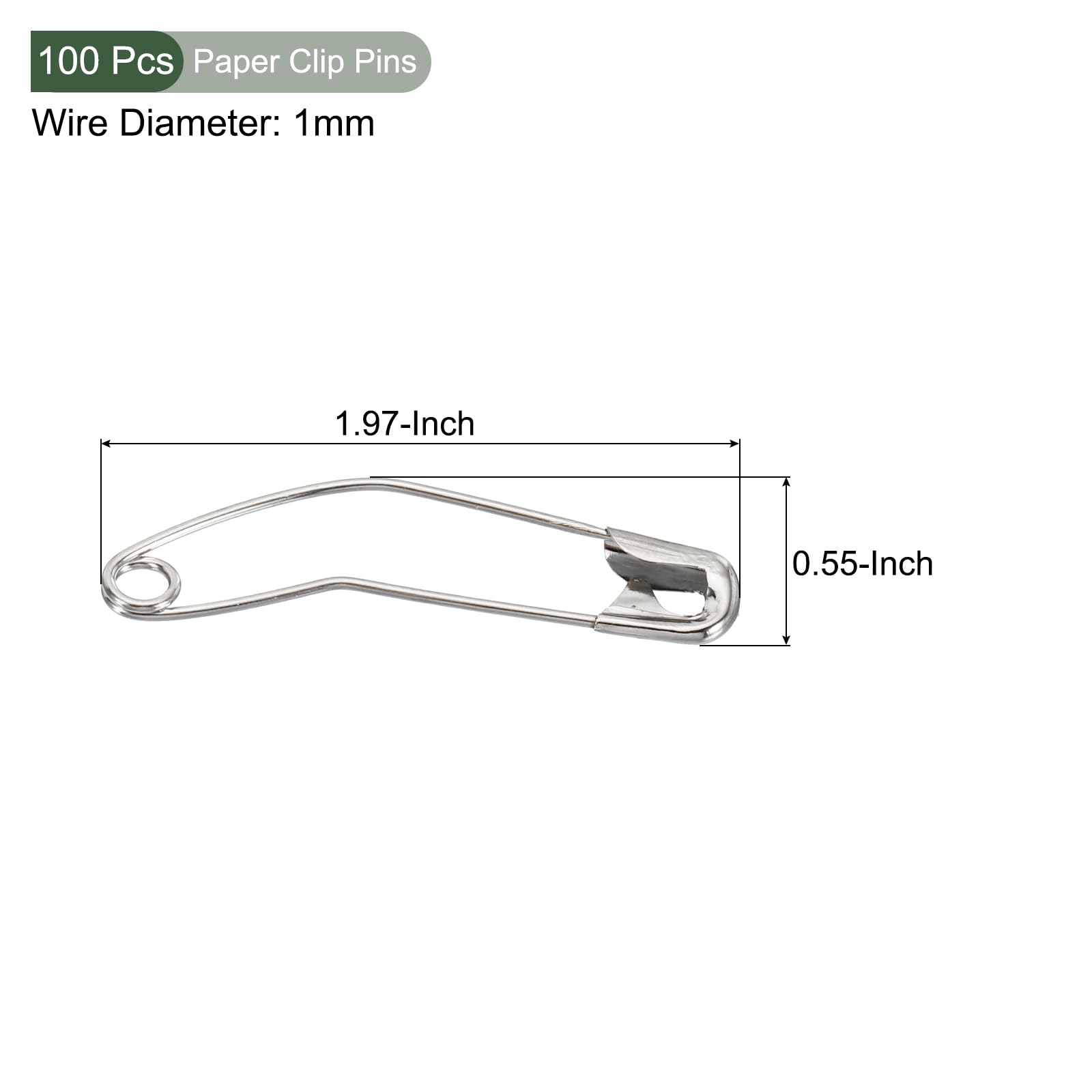 YOKIVE 100 Pcs Curved Safety Pins, Nickel Plated Quilting Pins, Silver Tone, 1.97 Inch - Image 2