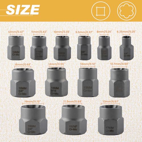 Extractor de tornillos de alta resistencia kit de 5 extractores mecánicos de tuercas atascadas 4