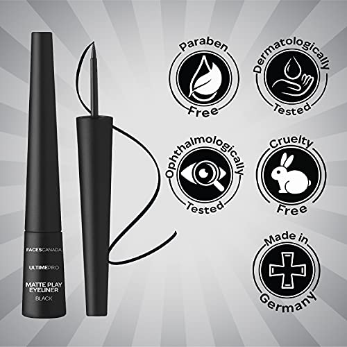 FACESCANADA Delineador Líquido Matte Play Negro miniatura 6