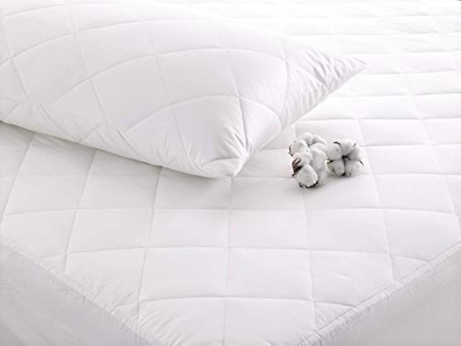 Protector de colchón hipoalergénico contra ácaros en tela de algodón lavable 90x190cm