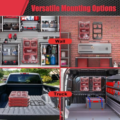 Miniatura 5 de Packout - Placa De Montaje Compacta Compatible Con Organizador Compacto Milwaukee Packout, Base De Montaje De Aluminio, Caja De Herramientas De Almacenamiento En Pared O Suelo