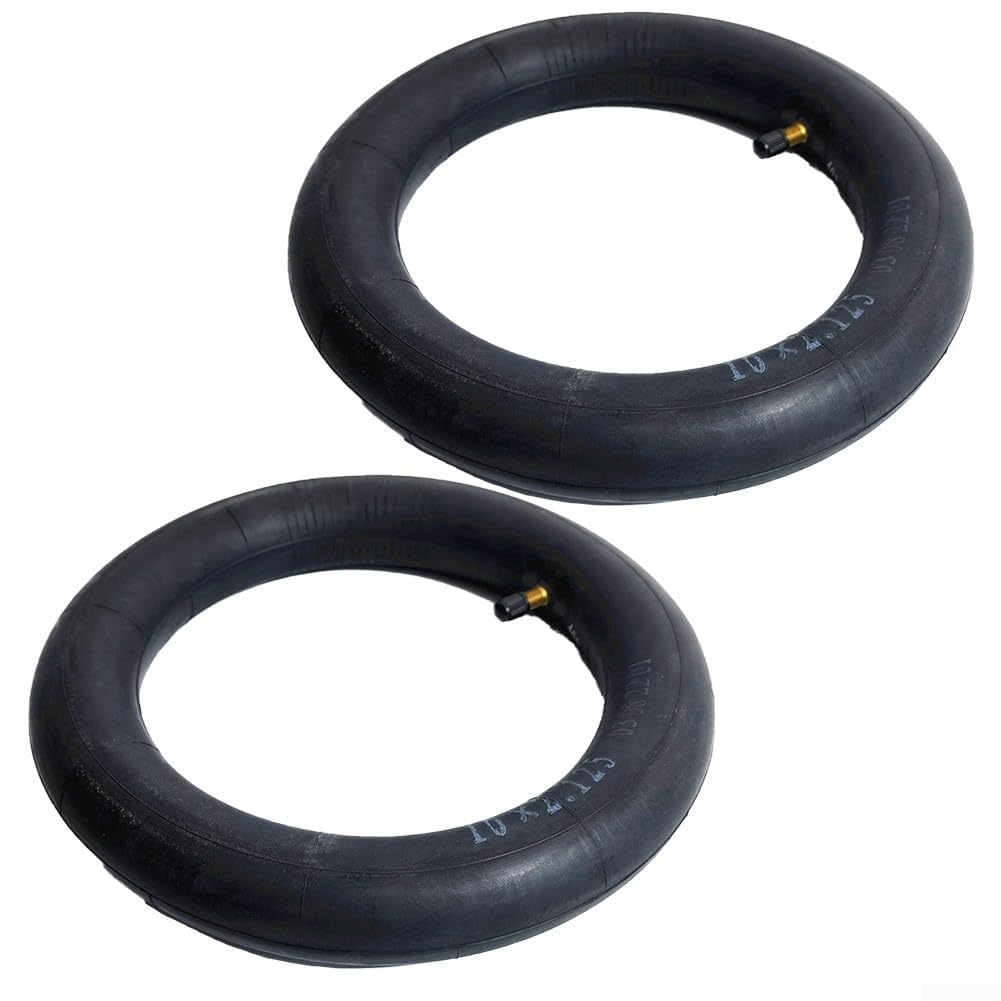 2-Pack 10 x 2.125 Inch Electric Scooter Inner Tubes with Straight Valve, Thickened Butyl Rubber for Air Retention and Puncture Resistance, Compatible with for NINEBOT F20/F25/F30/F40 Models, Black