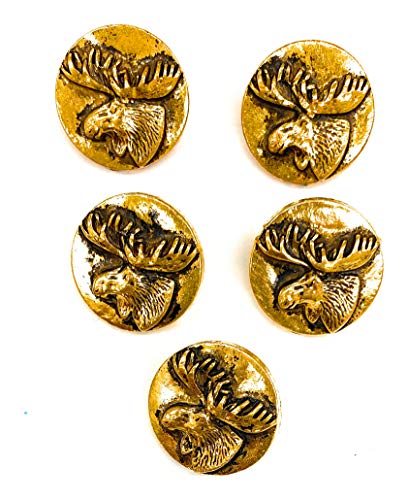 5 Vintage Antiqued Gold Buttons Sets ~ Blazer 5 Pc.7/8'',