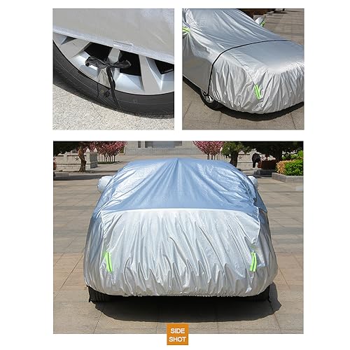 JIGUOOR Full Car Cover, Outdoor Dustproof Windproof Snowproof Cover Sun Rain Dust All Weather Protection (495 * 190 * 150 cm) - Image 5