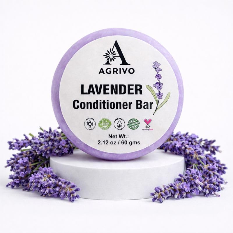 Image of Lavender Conditioner Bar (2.12oZ) - Strengthen & Volumize All Hair Types Anti-Dandruff Conditioner Bar for Women Men Natural Ingredients Conditioner for Dry Hair