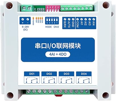 4 Switch Output Modbus RS485 I/O Network Module MA01-XACX0440 with Serial Port for PLC/Touch Display IoT