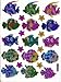 Produktbild Fische Zierfische Aquarium Sterne Aufkleber 23-teilig 1 Blatt 135 mm x 100 mm Sticker Basteln Kinder Party Metallic-Look
