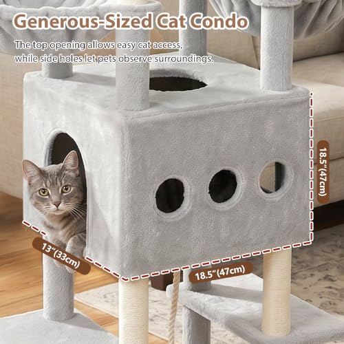 Image of Gitelsnour Cat Tree, 78.7'' Tall Tower with Extra Wide Top Platform GCT804W