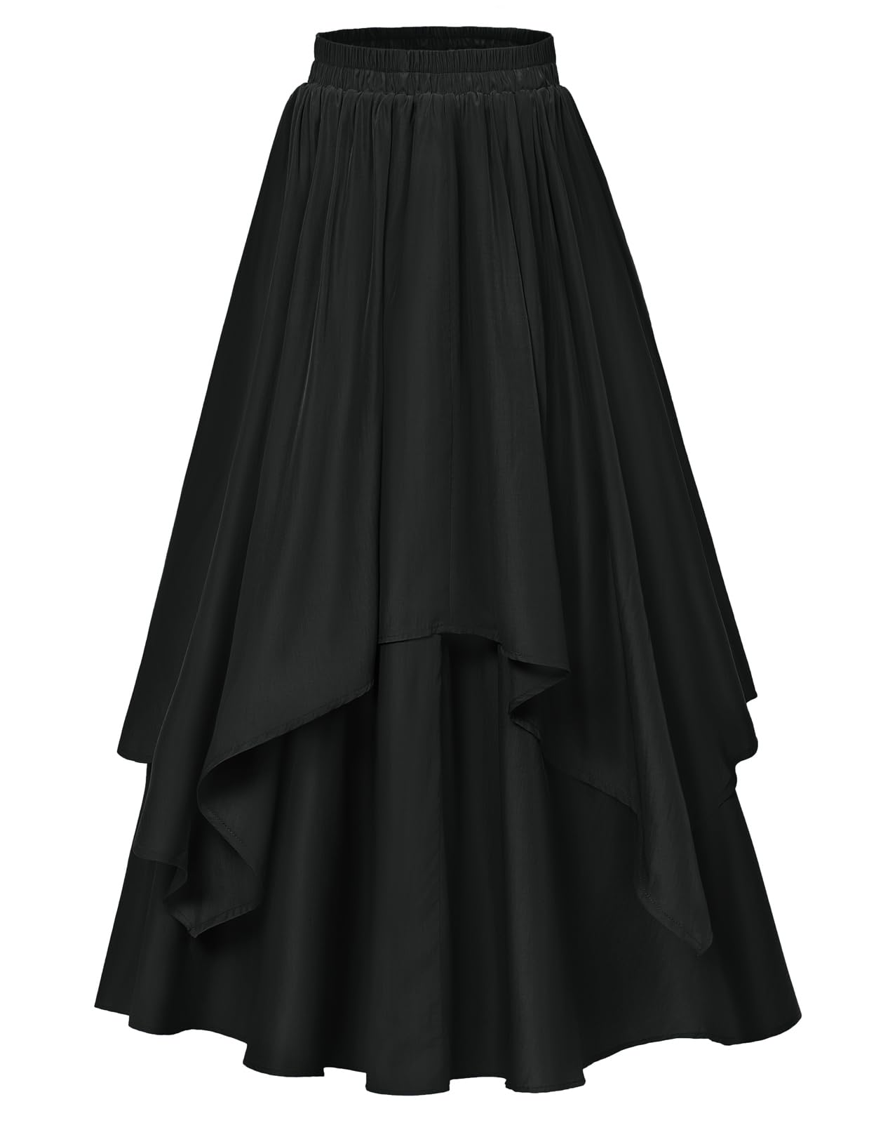 SCARLET DARKNESS Damen Mittelalter Rock Lang Elastische Taille Unregelmäßiger Saum Renaissance Maxirock