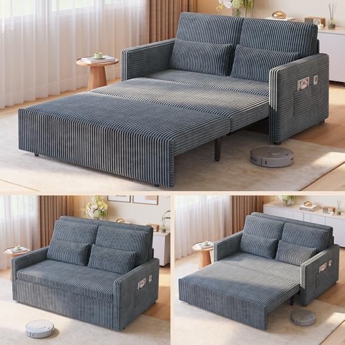 Ahomly 77.2'' Extended Pull Out Sofa Bed, 3-in-1 Small Space
