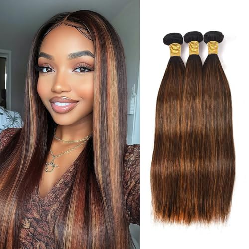 Biliisyff Highlight Bundles Human Hair Piano Color P4/30 Straight Human