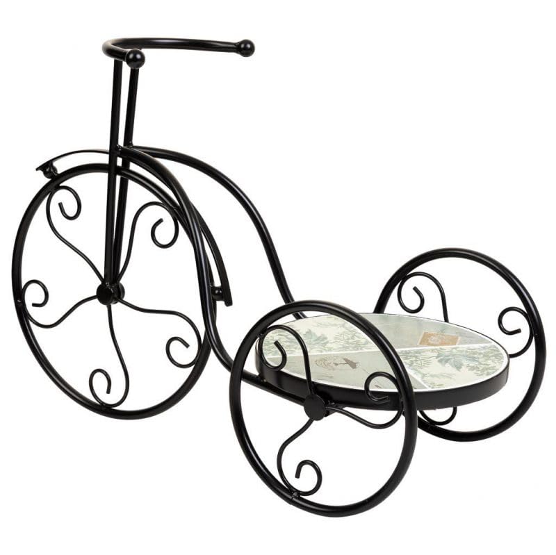 Support vélo en mosaïque et fer forgé noir pour décoration extérieure - 5