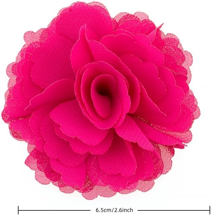 High Heel Chiffon Ribbon Rose Flower Fashion Sandals Shoe Clips Charms Decoration Pair image 2