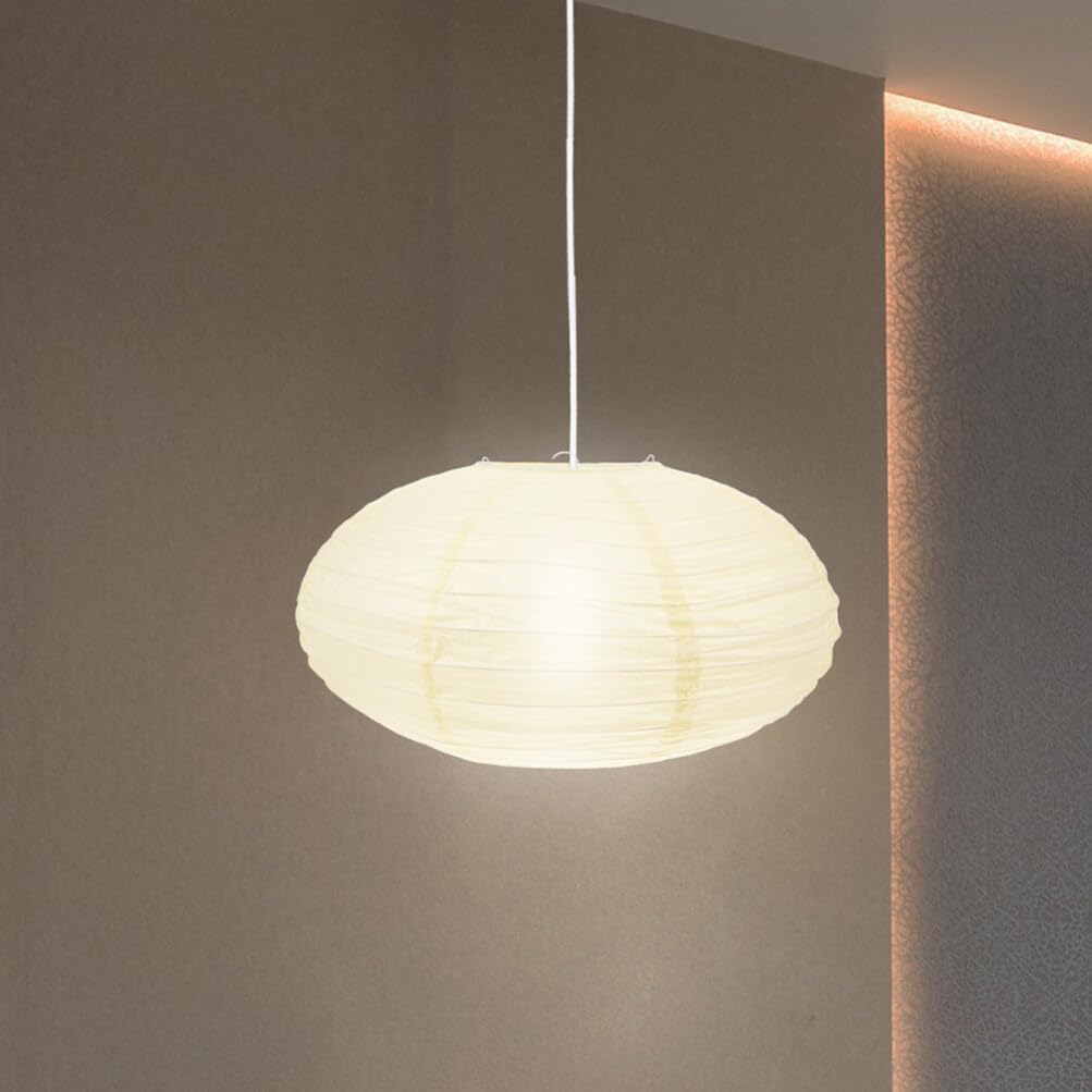 LIFKOME Pantalla De Lámpara De Linterna De Papel 2 Uds. Linterna Colgante De Estilo Japonés Chino Cubiertas De Luz Redondas Ovaladas Plegables Protector De Luz De Techo Para Decoración