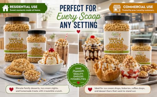 Image of Vanilla Cookie Crunch 1.5 lb | Dessert Topping & Decoration for Ice Cream, Sundaes, Cakes, Cupcakes, Milkshakes & Frozen Yogurt | Bulk Resealable Container | Dasher's Spice & Beans