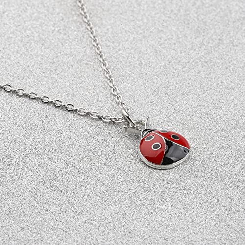 BLEOUK Ladybug Hugs Ladybug Necklace Missing You Gift Thinking of You Gift Sending a Hug Ladybird Jewelry2