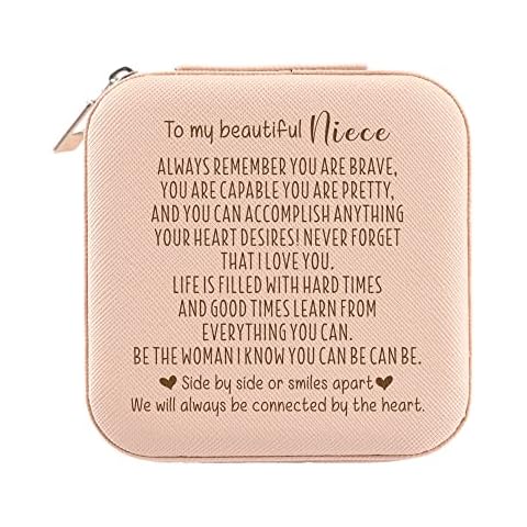 Niece Gift from Anutie, Niece Jewelry Box Organizer, Inspirational Birthday Graduation Gifts for Niece Teen Girls, the Love Between an Aunt and Niece Gift, Christmas Wedding Gift for Niece Cover