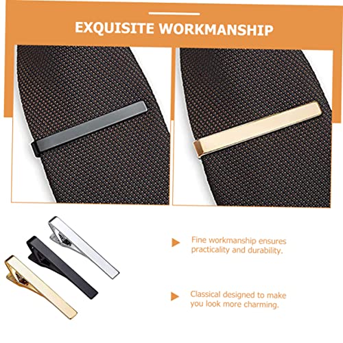 Pinzas para corbata clásicas BESPORTBLE set de 3 clips de barra metálicos para camisa y traje 2