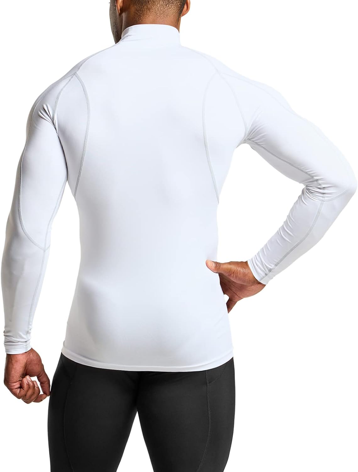 TSLA Men's UPF 50+ Mock Long Sleeve Compression Shirts, Athletic Workout Shirt, Base Layer for Water Sports - Image 4