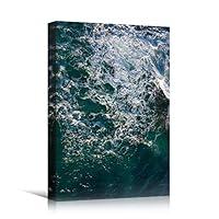 Canvas Wall Art Coastal Aerial View Beach Beach Blue Coastal Cool Photography Relax/Calm - 12x18 inches