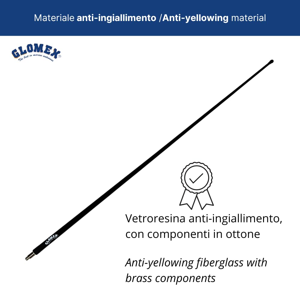 Glomex – Antenna Marina DAB GLOMEASY 1,2 m nera, Modello RA300DAB/BK – Installazione Rapida Fast Fitting, per barche a vela, motore, gommoni, yacht – Ricezione Digitale Affidabile