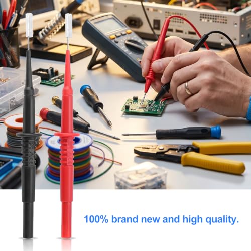 Image of Yoidesu 2Pcs P5008 Test Probe,Fully Insulated Quick Pierce Testing Clips Needle,Black Red Banana Socket Connection Wire Multimeter Testing Probes