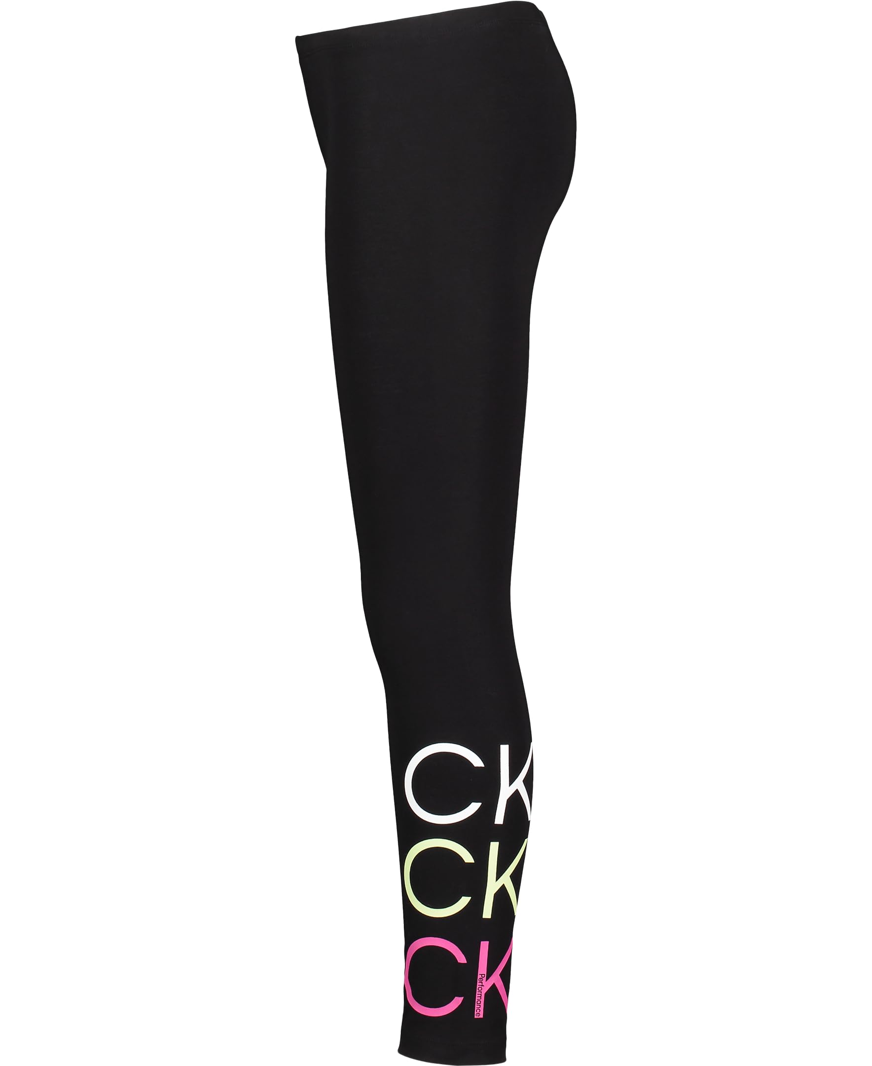 Calvin Klein Legging Legacy elasticizzato da ragazza, Nero impilato, 7
