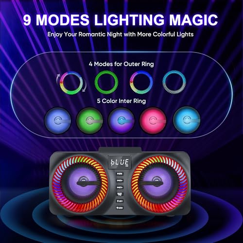 MusyVocay Système de Karaoké Portable, Enceinte Sono 30W avec 2 Microphones sans Fil UHF et Emplacement Rechargeables, Karaoké Complet pour Les Amis à la Maison – Image 6