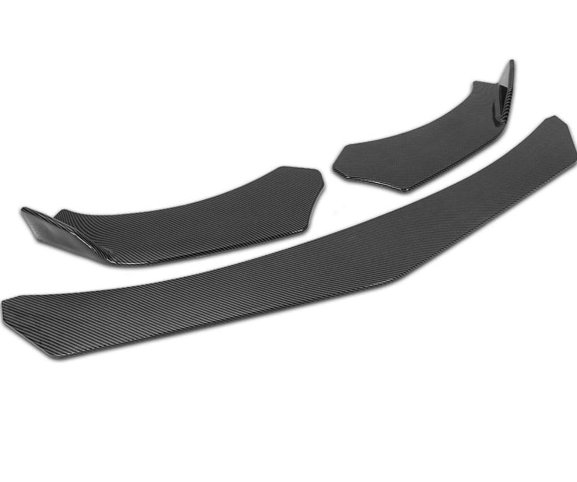 3pcs Carbon Fiber Universal Front Lip Splitter Bumper ABS Repacement for Most Cars Trim Protection Splitter Spoiler-image-39