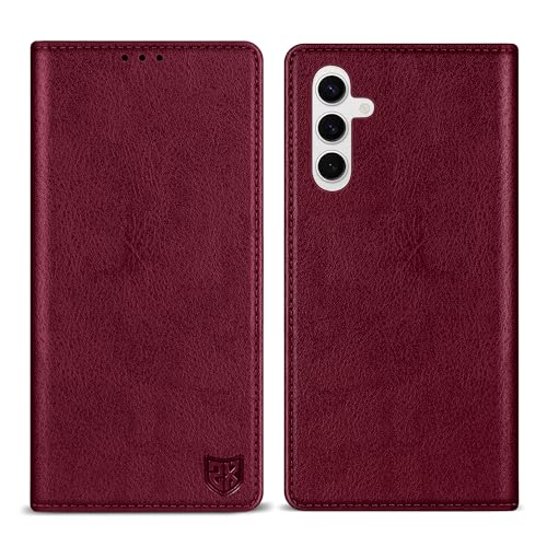 Image of ZZXX for Galaxy S23 FE Wallet Case Strong Magnetic 6.4 inch,Wine Red