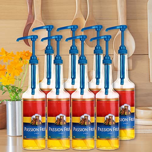 Image of Zopeal 8 Pieces Coffee Syrup Pump Dispenser Fits 750ml /25.4oz Bottles, Skinny Syrup Pump for Coffee Flavoring, Creamers, Caramel, Beverages, Kitchen Cafe Bar Drinking Mixes Food Dispenser(Blue)