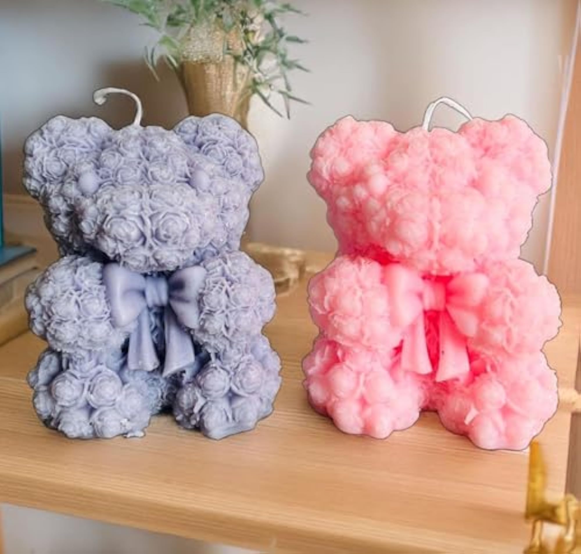 Teddy Bear Candle, 100% Soy Wax, for Birthday & Valentine's Day