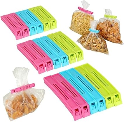 Different Size Plastic Food Snack Bag Pouch Clip Sealer Large, Medium, Small Plastic Snack Seal Sealing Bag Clips Vacuum Sealer