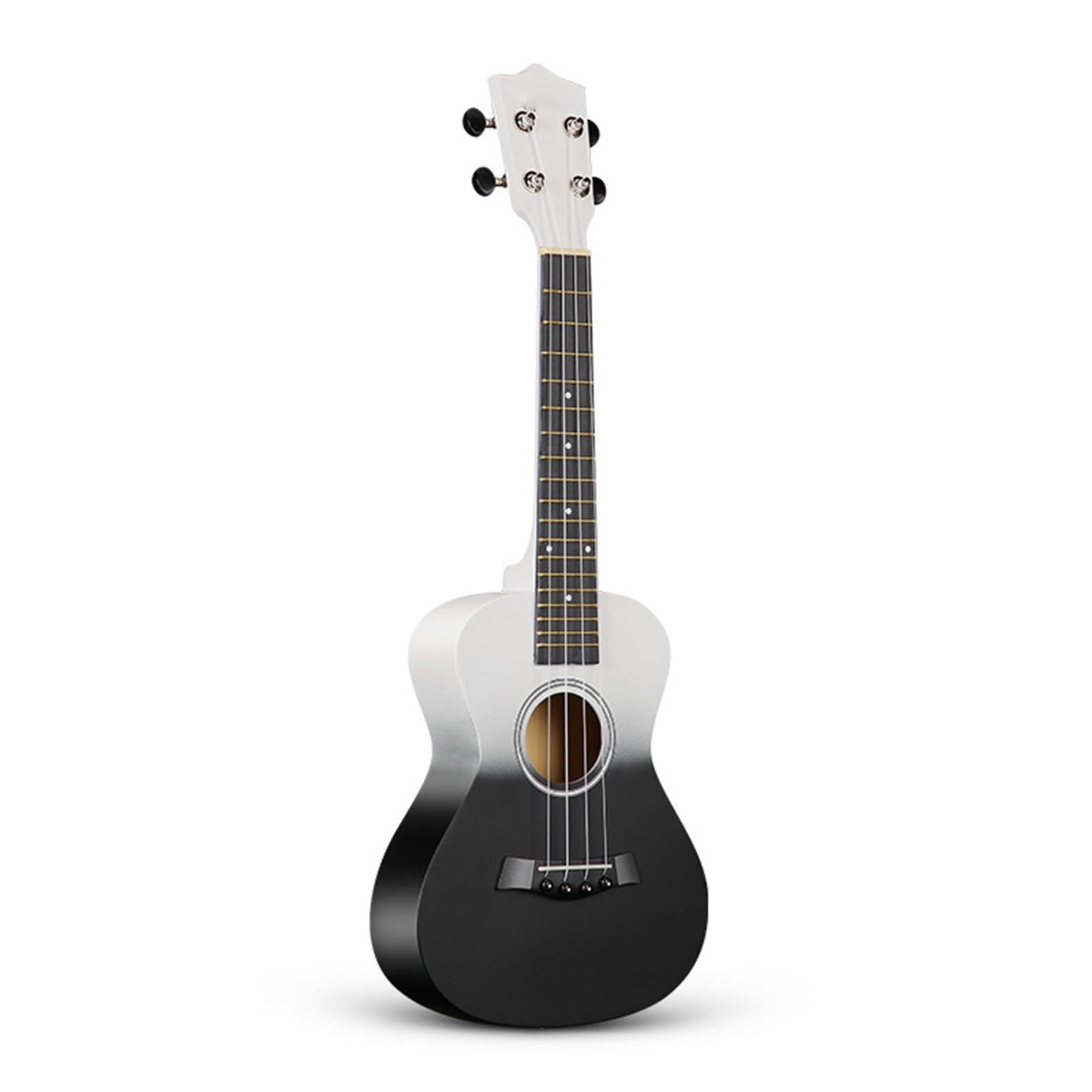 23-calowe Ukulele Hawajska Czterostrunowa Mała Gitara Drewniana Ukulele Set(Black)