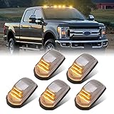 SHINEFIT LED Cab Marker Light Compatible with F250 F350 F450 F550 Super Duty 2017-2022, 5PCS Amber T