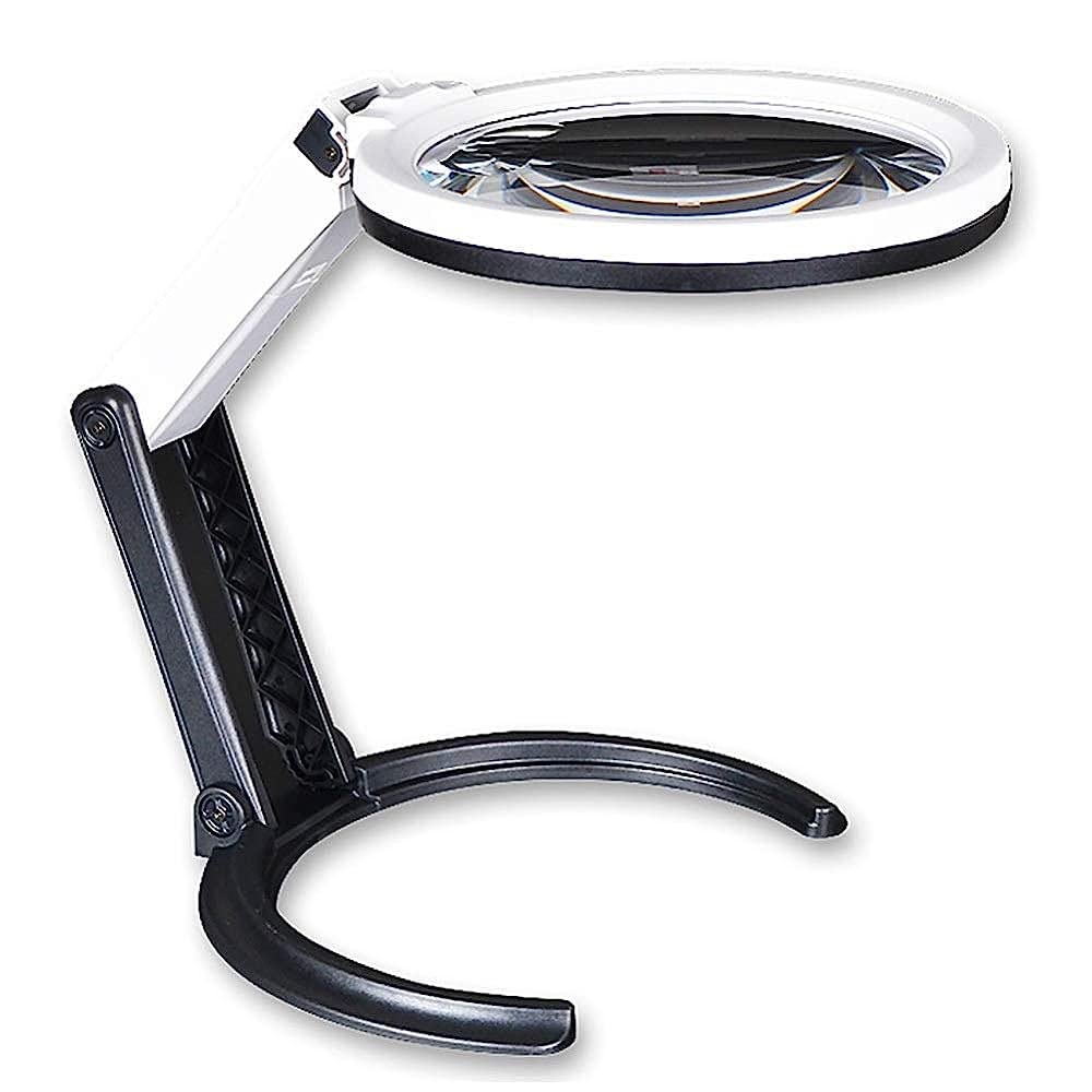 asdchZen 5X 10X Magnifying With Ultra Bright Energy Saving Led Light Great Hands Free Magnifier For Reading Hobbies Crafts Workbench Diamond Art Magnifier/Black