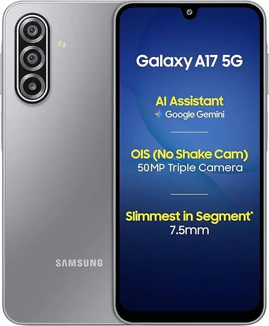 Image of Samsung Galaxy A17 5G (Gray, 6GB RAM, 128GB Storage) | 50 MP No Shake Camera | Gemini Live | Circle to Search | Super AMOLED | Corning Gorilla Glass Victus | 7.5mm Sleek | AI