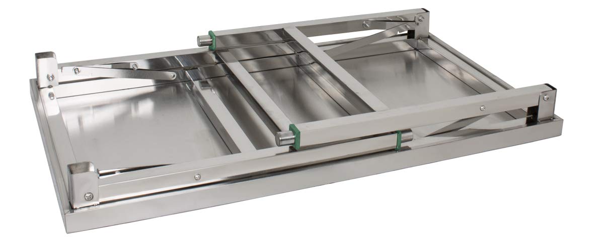 Beeketal 'BA90-70K' Edelstahl Küchen Arbeitstisch klappbar mit 110 kg Tragkraft und justierbaren Stellfüßen, Abmessung Klapptisch aufgebaut (L/B/H): ca. 900 x 690 x 800 mm