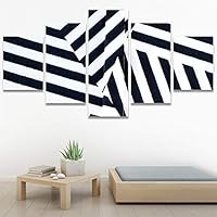 SIGNWIN 5 Panel Canvas Wall Art Abstract Colorful Geometric Hallway Minimalist Mixed Media Multicolor Patterns for Home Decorations Ready to Hang - 60