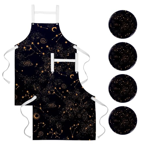 Tablier de serveuse Constellation galaxie pour restaurant et nettoyage de maison