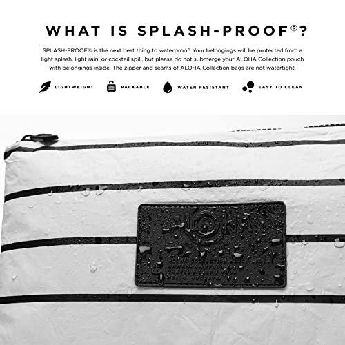 Image of ALOHA Collection Mid Pouch, Lightweight, Packable, & Splash-Proof Pouch for Travel, Makeup, Toiletries, Organization, Gym, Pool & Beach. Easy to Clean Material. (11 inch x 8.5 inch)