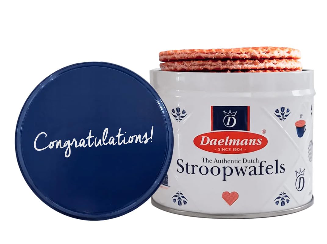Scatola regalo Stroopwafel 'Congratulations' - Scatola da 12 barattoli - 8 Stroopwafel per scatola (96 biscotti)