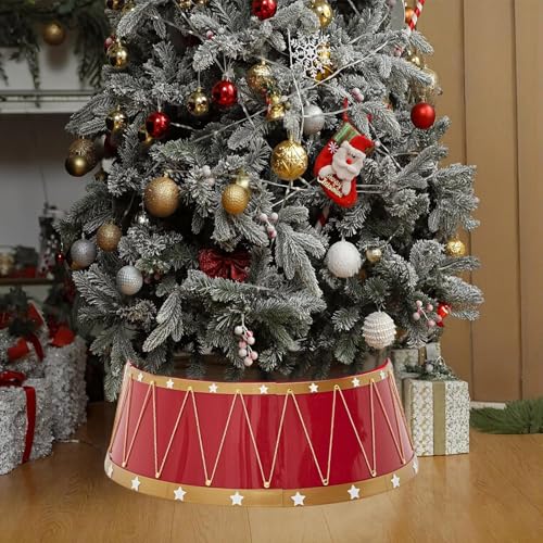 Jupe d'arbre de Noël 65 cm avec bague de support et panier pour sapin intérieur - 3