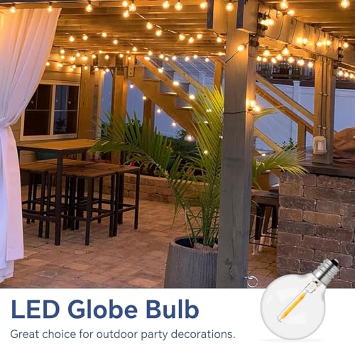 10 Pack G40 1W LED Bulbs Outdoor 220V, Edison E12 Screw Base, Warm White 2700K, Globe Waterproof Energy Saving Replacement Bulbs, for Festoon Lights, Party, Garden, String Lights, Patio Decoration - Image 5