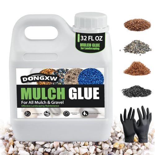 Mulch Glue for Landscaping, Easy Hold Rock Glue for Landscaping, Fast Drying Landscape Mulch Stone Glues for Rocks Binder, Non-Toxic Strong Mulches Binder Pea Gravel Lock - 32oz