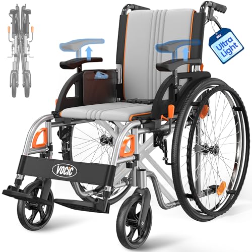 VOCIC Ultra Lightweight Foldable Wheelchairs for Adults 23lb Frame