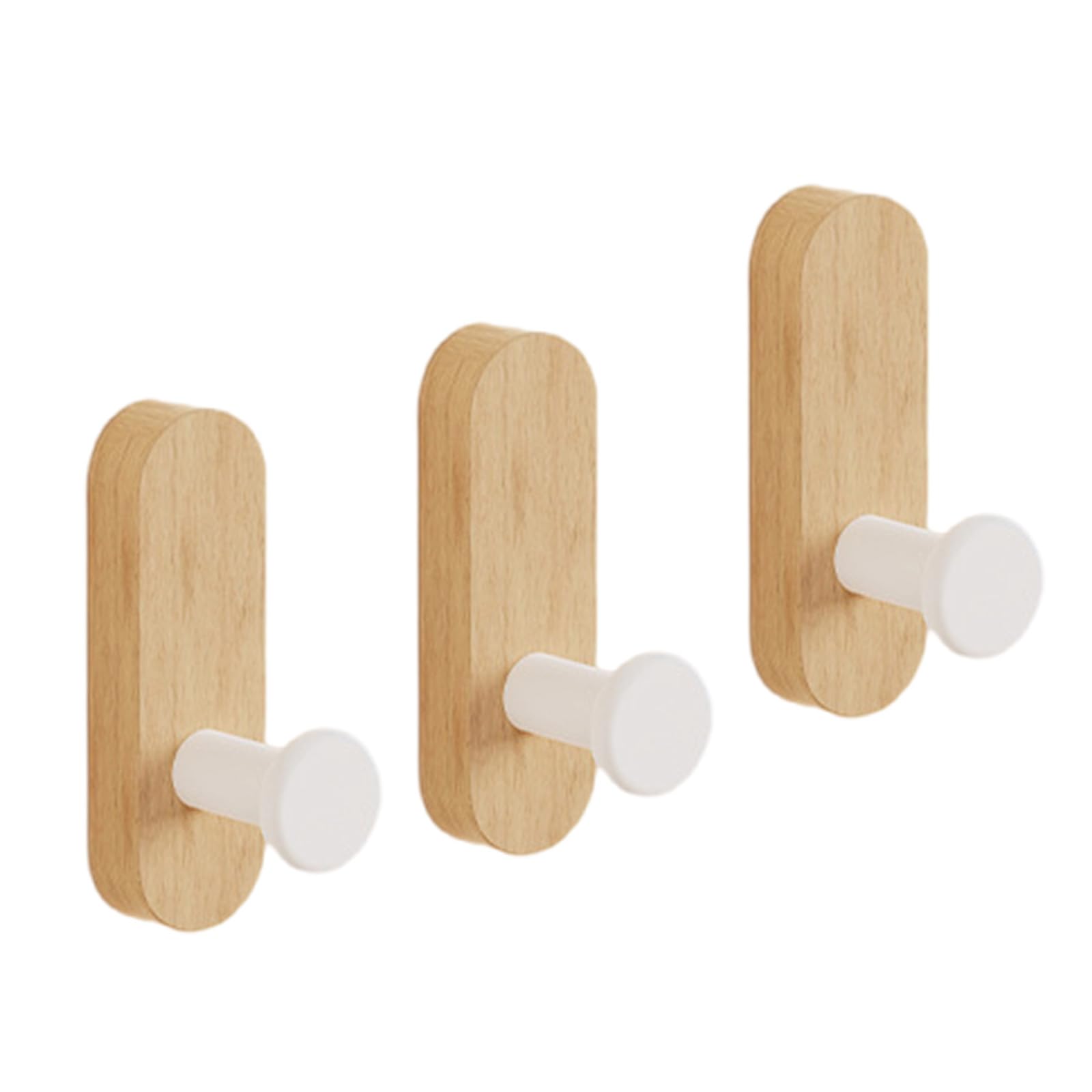 Beimus Easy Installion Removable Wood Hook for Hanging Robes Towels Curtains Sturdy Construction Rustics Wall Mounted Storage Hook