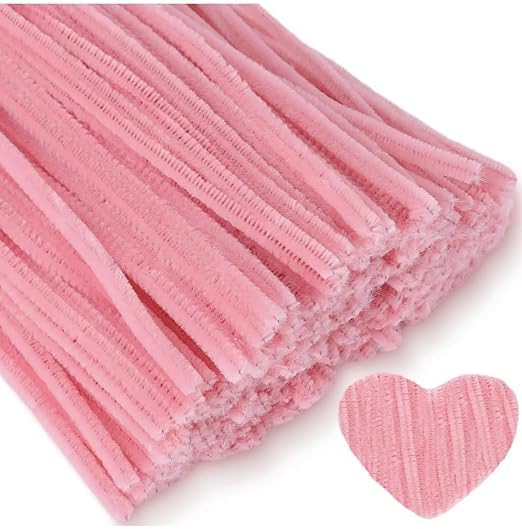 Image of 100Pcs Pipe Cleaners Craft Set | Chenille Stem Fuzzy Sticks DIY Craft Supplies for Art Projects Activities, Decorations, Flower Making, Modeling & Sculpting (Muted pink)