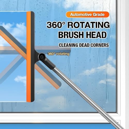 Image of 3 in 1 Plastic Easy Glass Cleaning Brush, Double-Sided Wiper for Car Windows, Mirrors, Glass, Floors with Cleaning Cloth, Clean Shave Design, Handy Tool